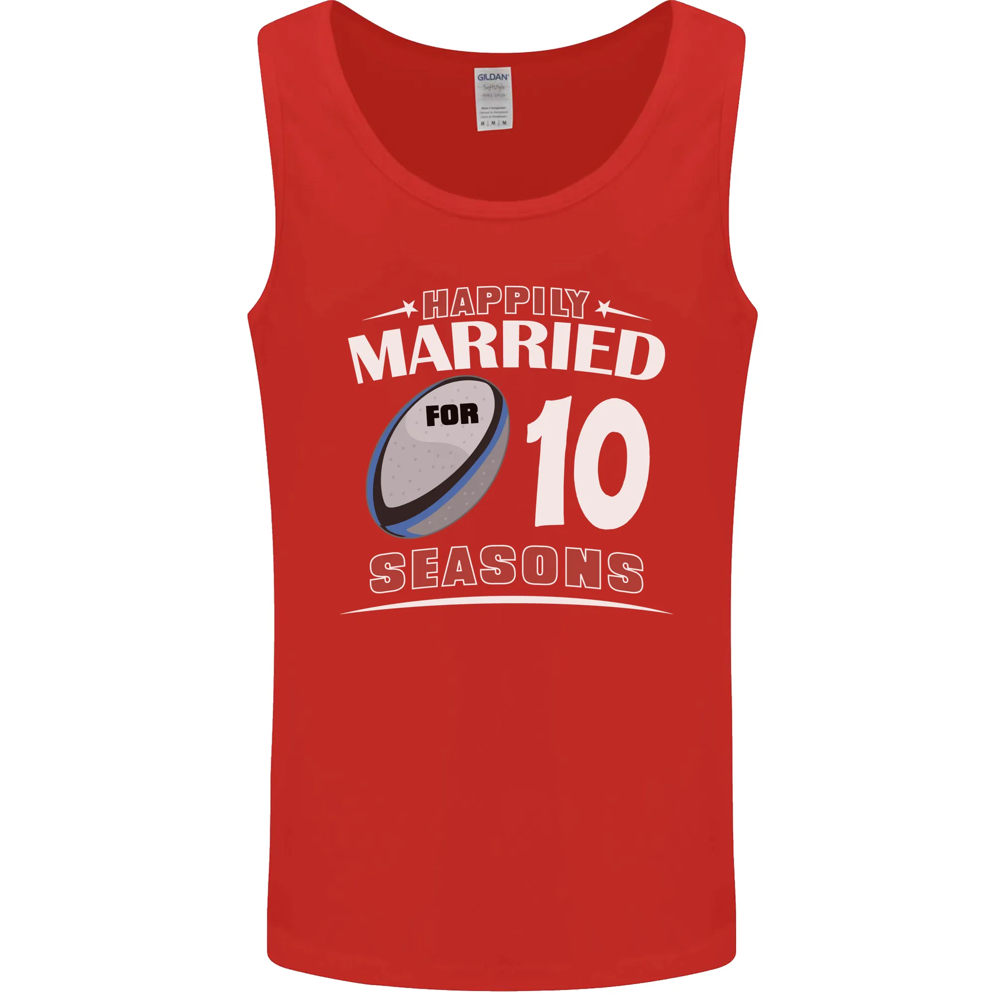 10 Year Wedding Anniversary 10th Rugby Mens Vest Tank Top