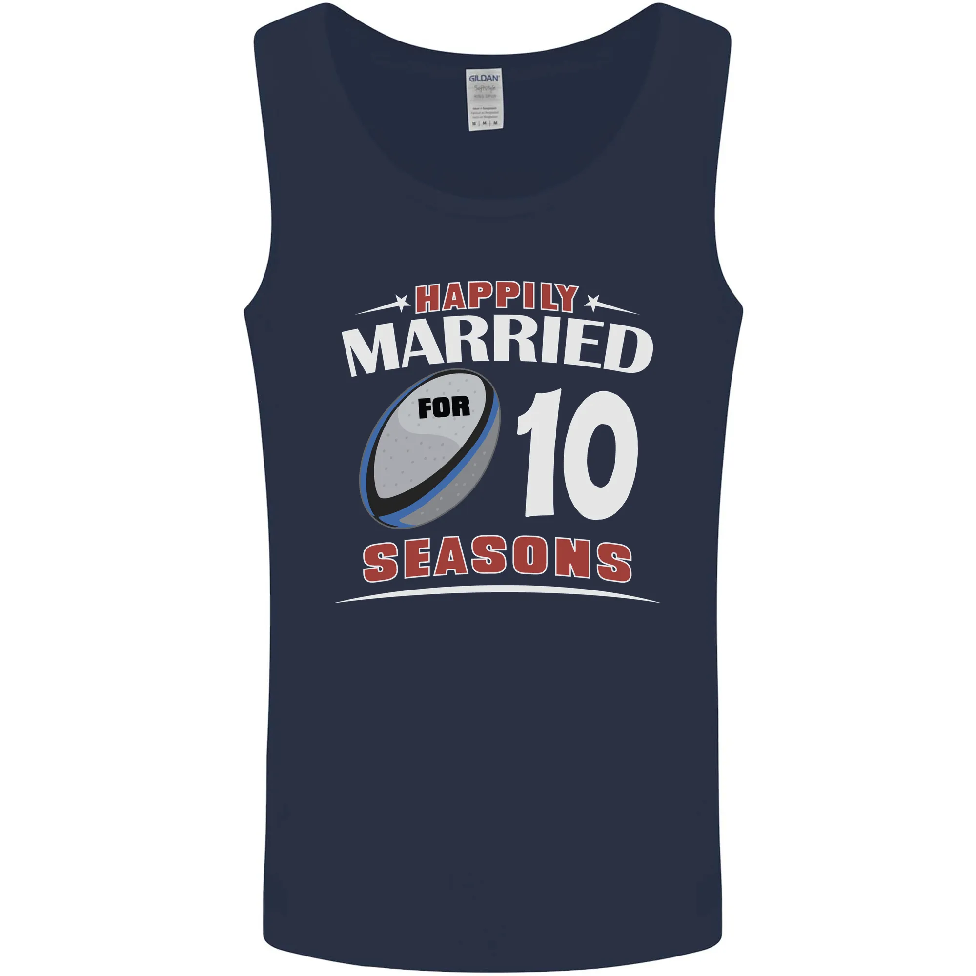 10 Year Wedding Anniversary 10th Rugby Mens Vest Tank Top