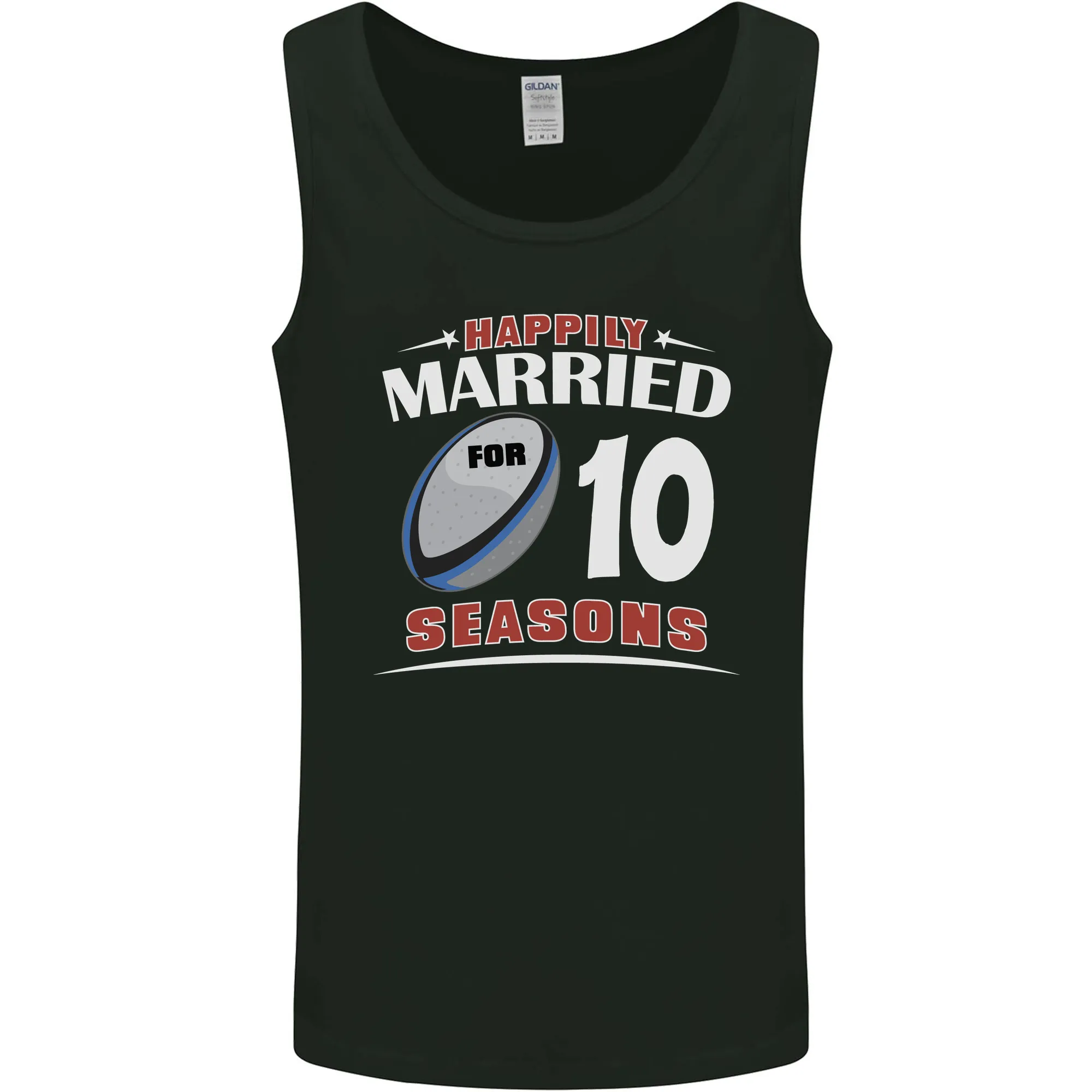 10 Year Wedding Anniversary 10th Rugby Mens Vest Tank Top