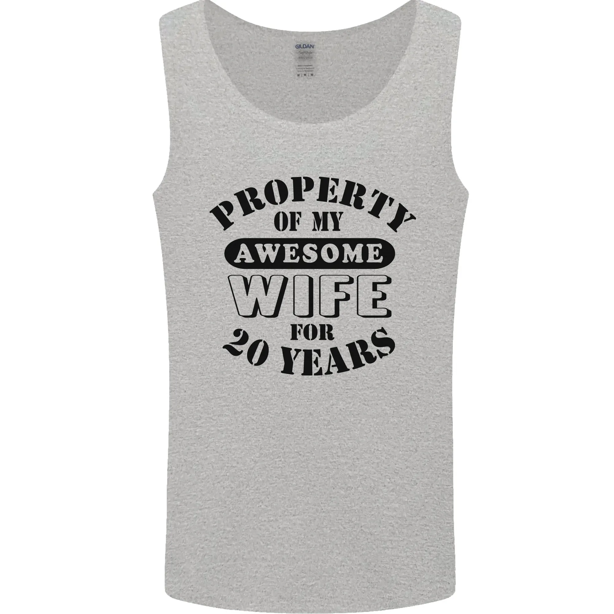 20th Wedding Anniversary 20 Year Funny Wife Mens Vest Tank Top