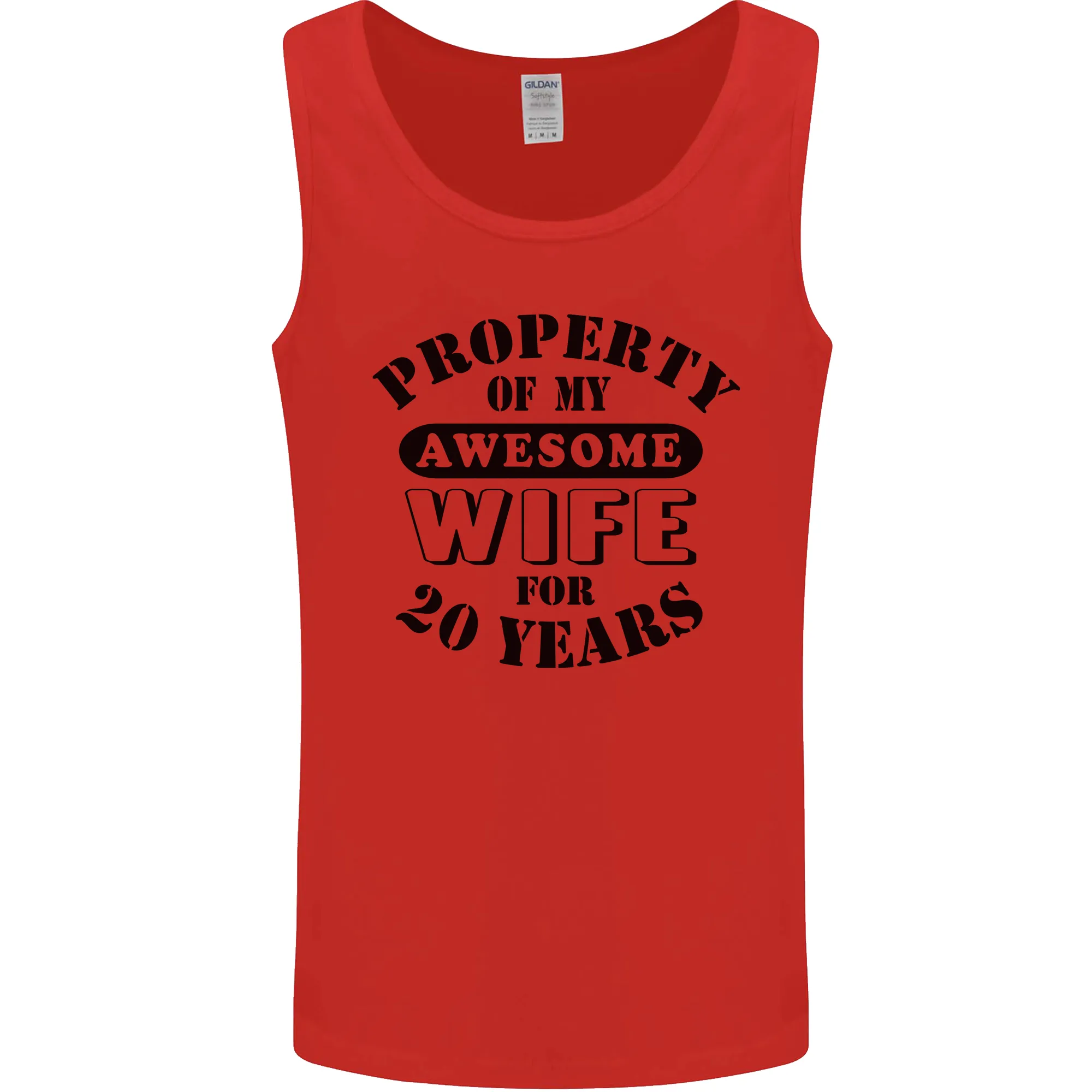 20th Wedding Anniversary 20 Year Funny Wife Mens Vest Tank Top