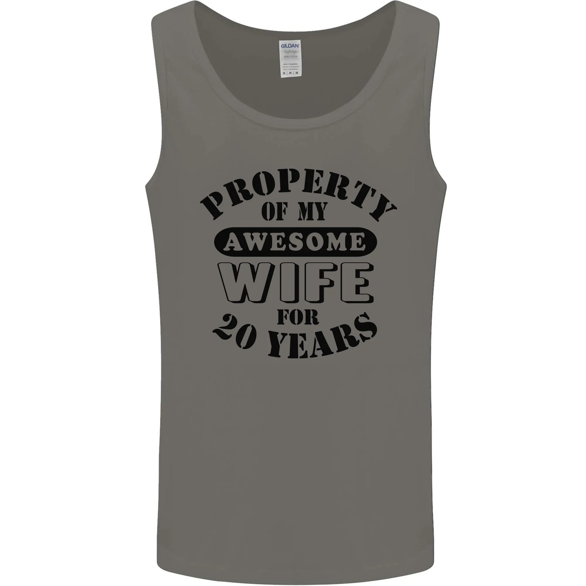 20th Wedding Anniversary 20 Year Funny Wife Mens Vest Tank Top