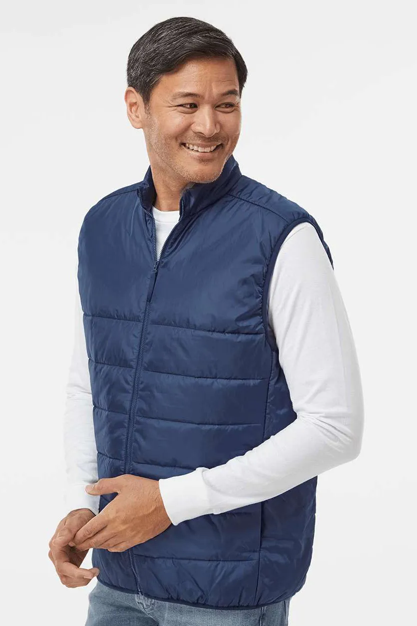 Adidas Mens Full Zip Puffer Vest - Team Navy Blue - NEW