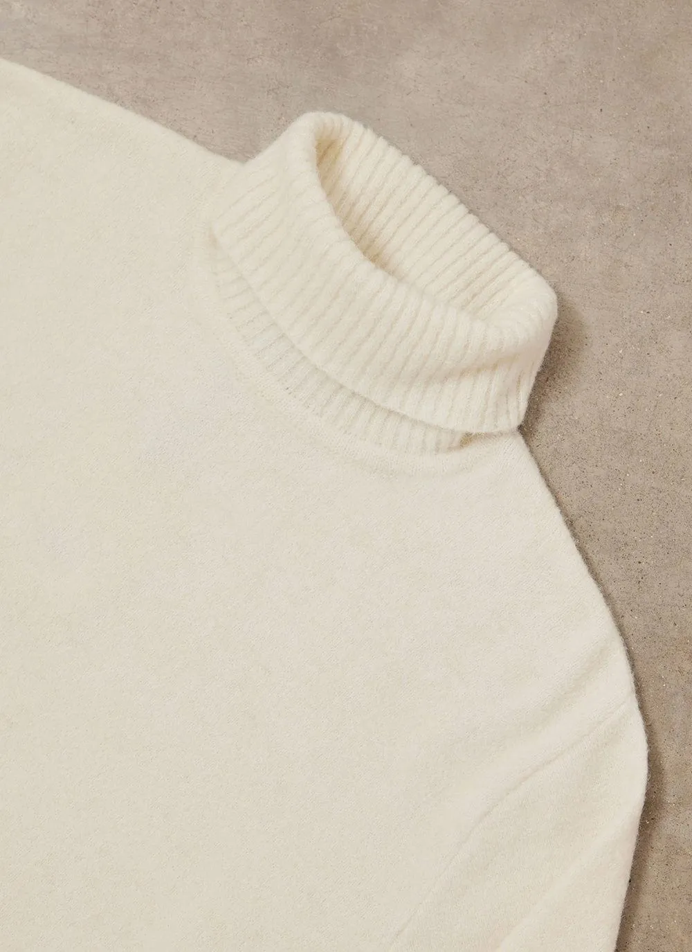 Auxiliary Roll Neck Jumper | Alpaca Wool | Ecru