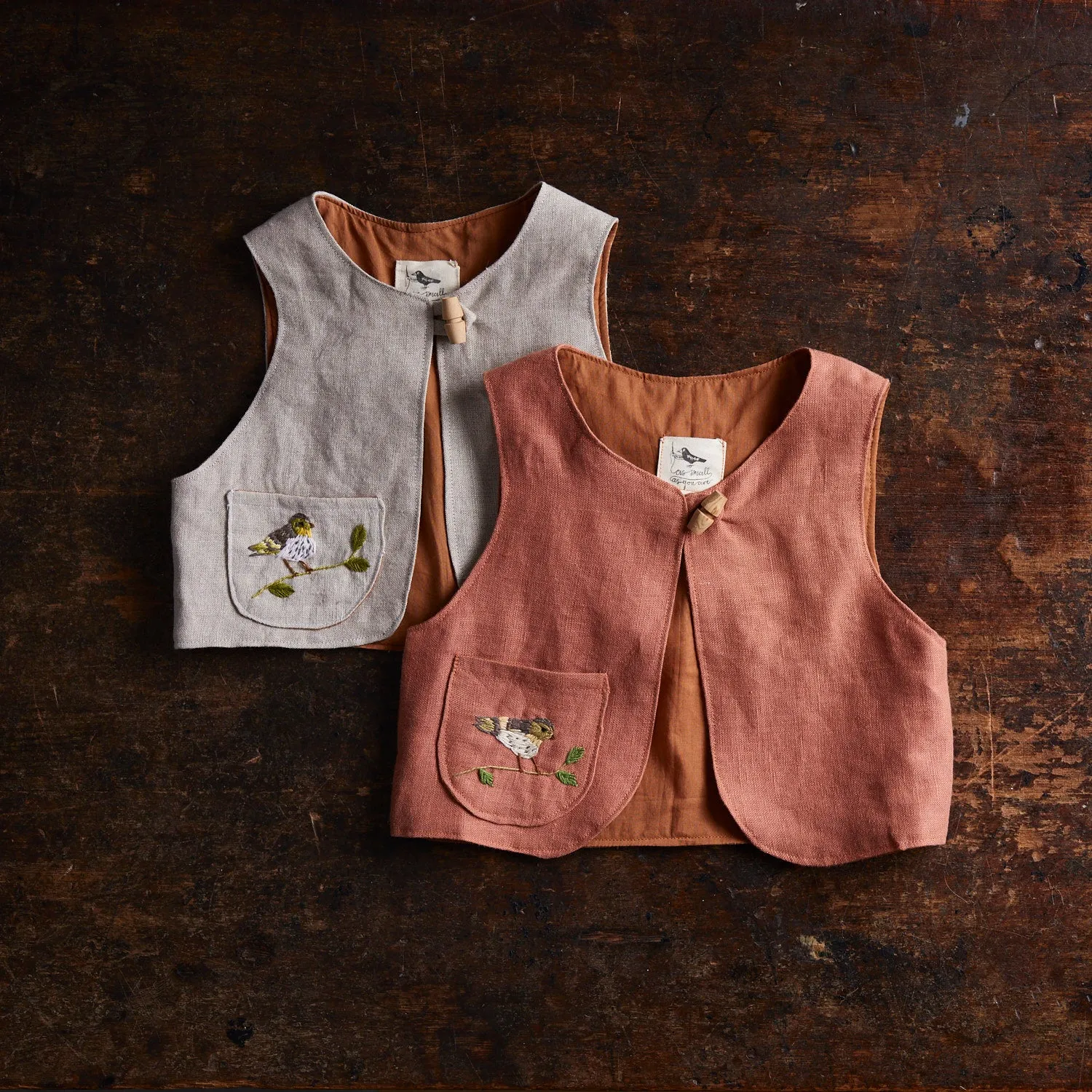 Baby & Kids Linen Explorer Waistcoat - Flax