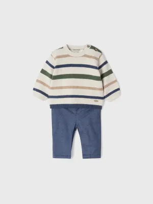 Baby Boy Sweater & Long Trouser Set - Milk Vig | Mayoral