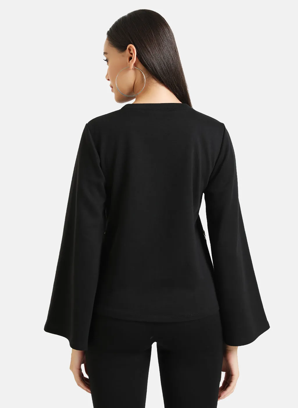 Bell Sleeves Embellished Pullover