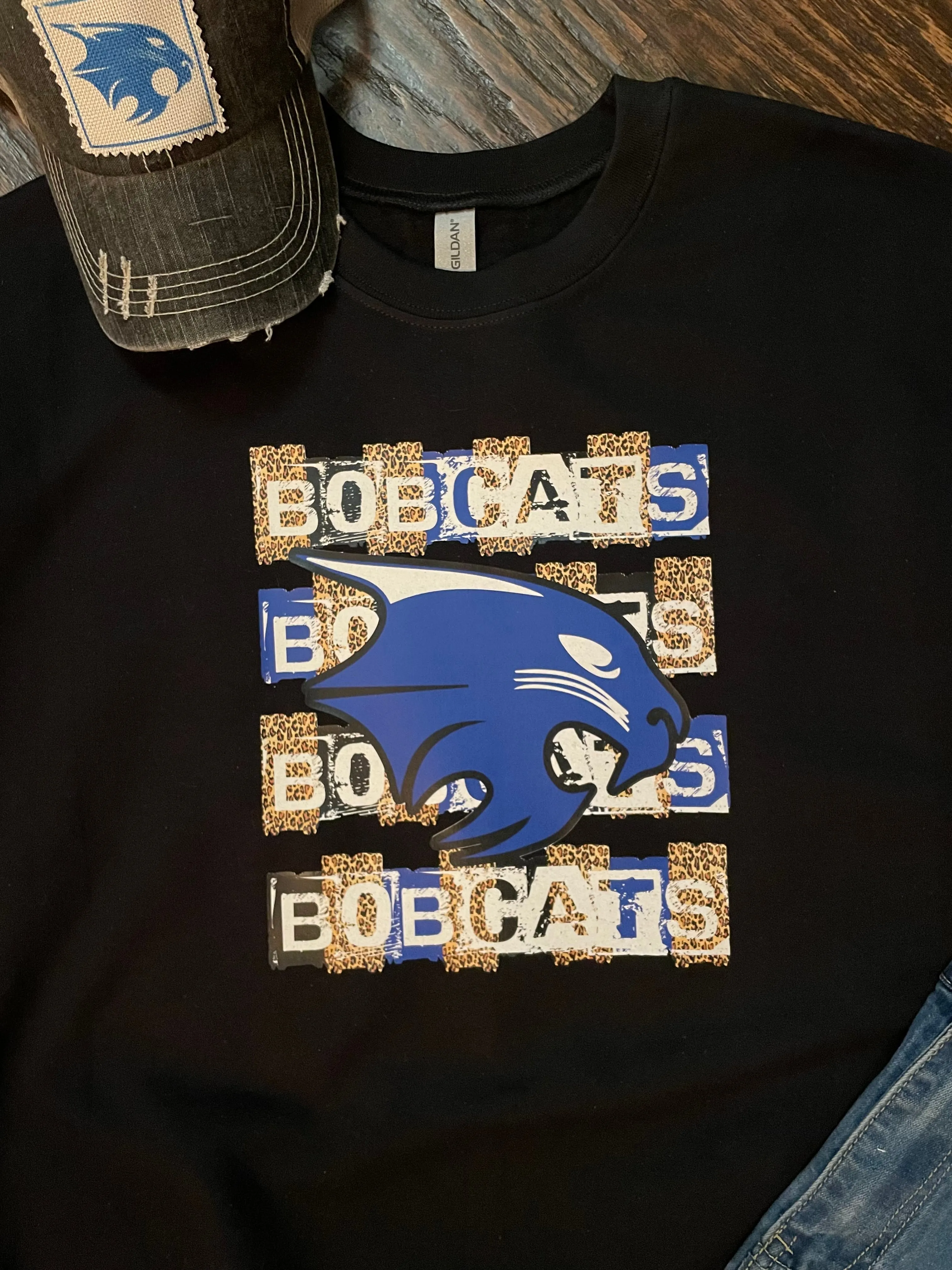 Black Bobcats Block Sweatshirt