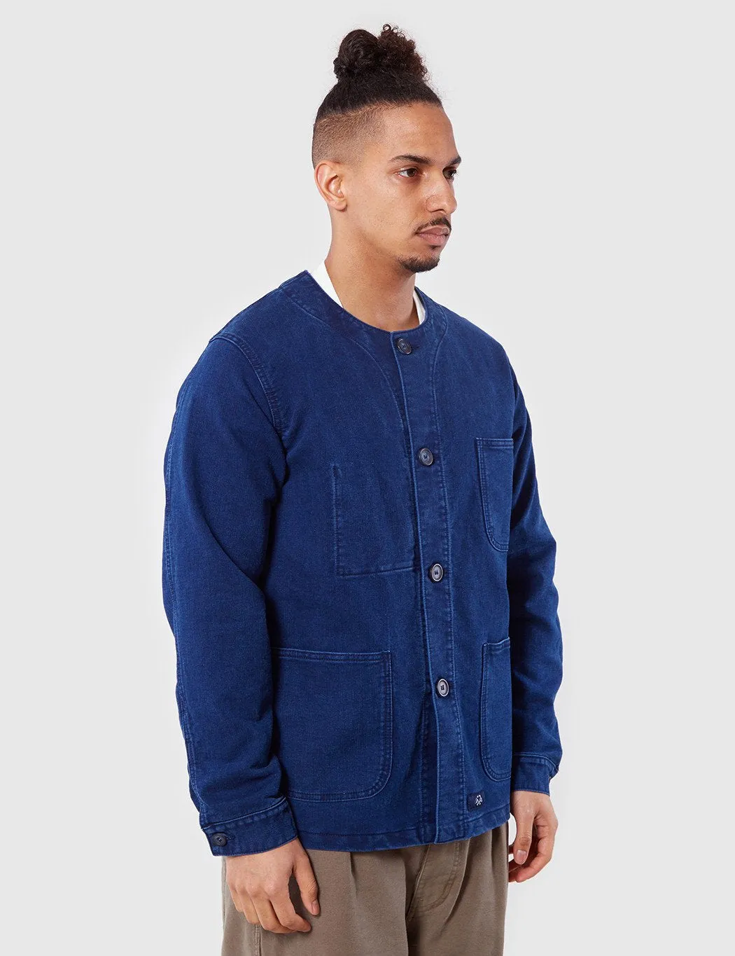 Bleu De Paname Veste De Comptoir US Collar Jacket -  Indigo Blue