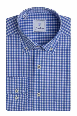 Blue & White "UK" Gingham Sport Shirt