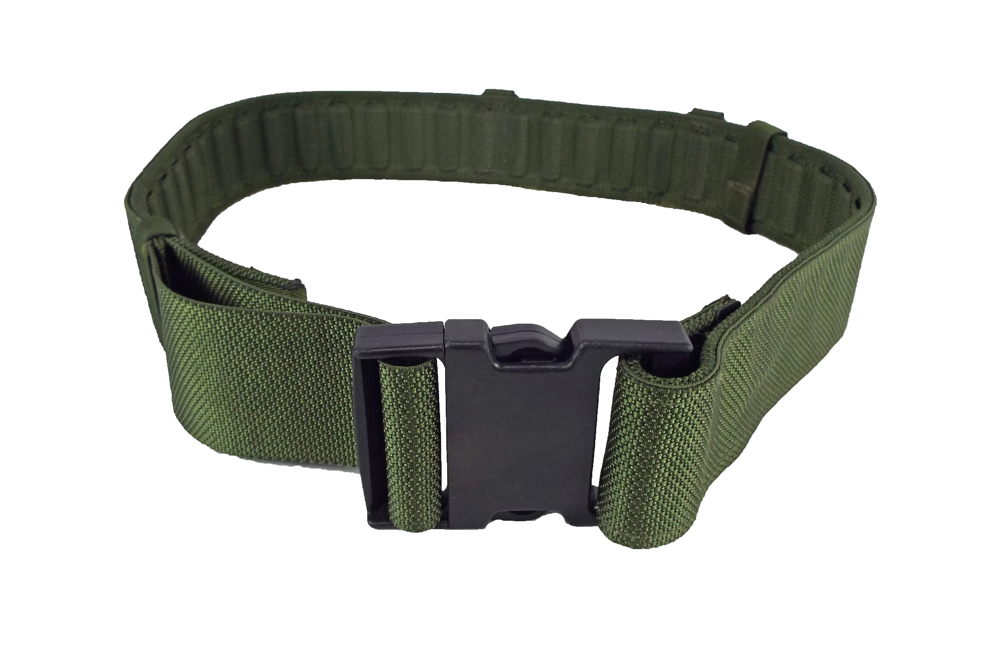 British Military - Plain Green Webbing Belt 2" - Plastic Snap-Lock Buckle - Grade 1