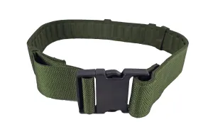 British Military - Plain Green Webbing Belt 2" - Plastic Snap-Lock Buckle - Grade 1