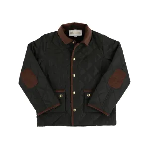 Caldwell Quilted Coat - Montague Moss with Chelsea Chocolate Corduroy Collar