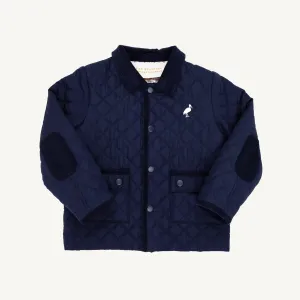 Caldwell Quilted Coat - Nantucket Navy with Palmetto Pearl Stork