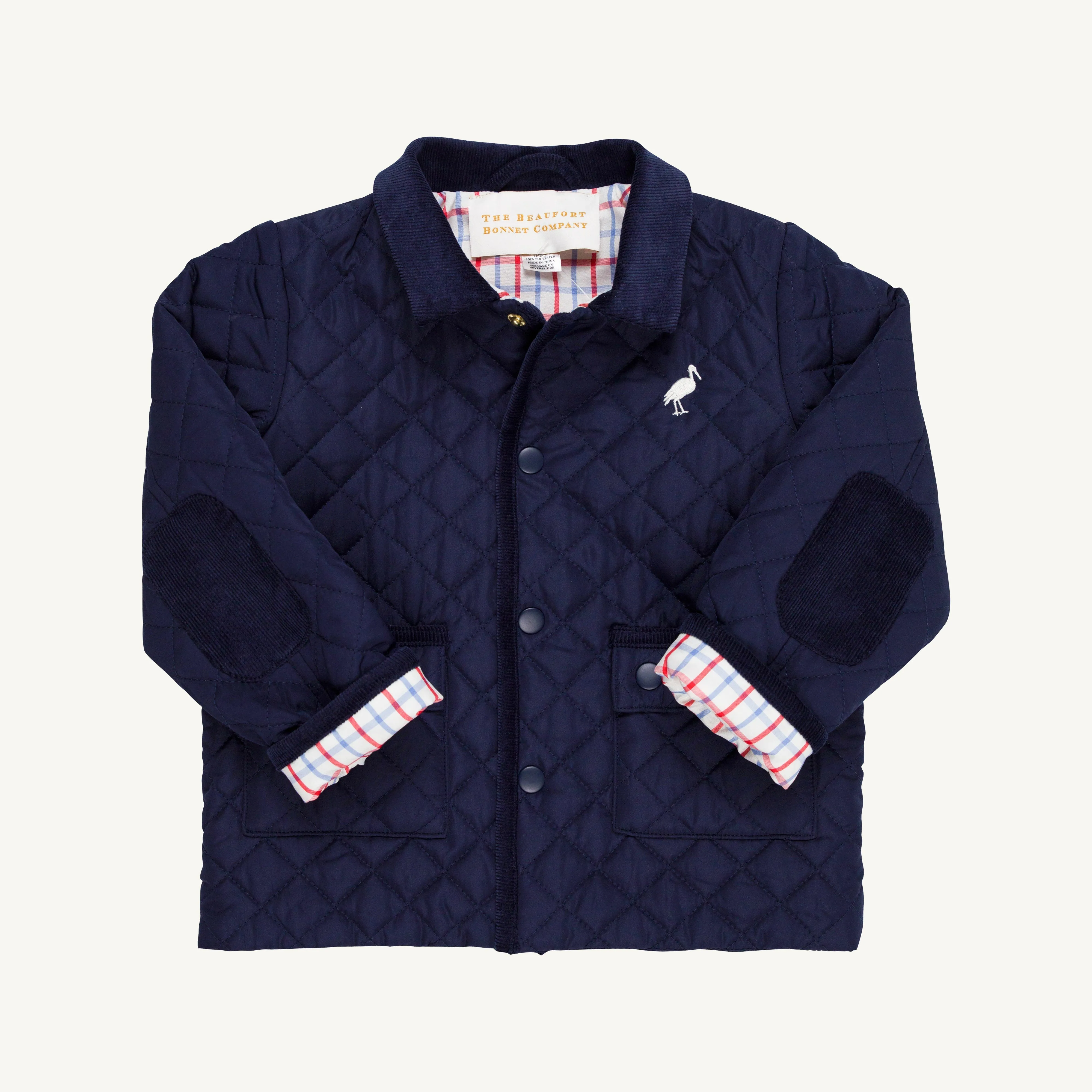 Caldwell Quilted Coat - Nantucket Navy with Palmetto Pearl Stork