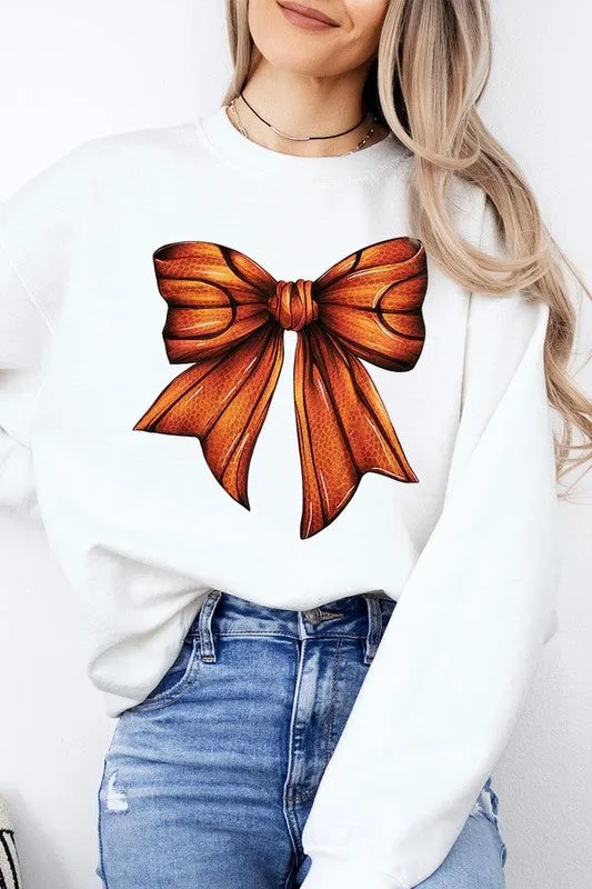 Coquette Basketball Bow Graphic Fleece Sweatshirt