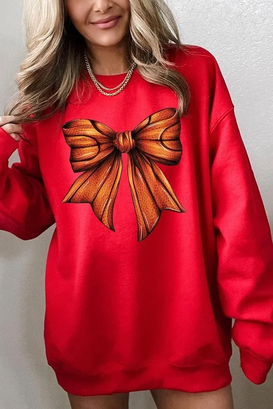 Coquette Basketball Bow Graphic Fleece Sweatshirt