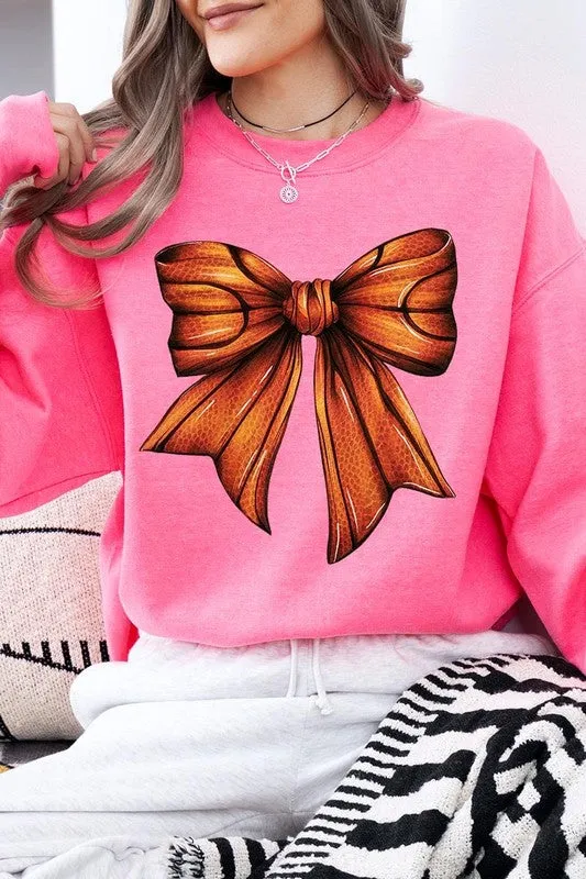 Coquette Basketball Bow Graphic Fleece Sweatshirt