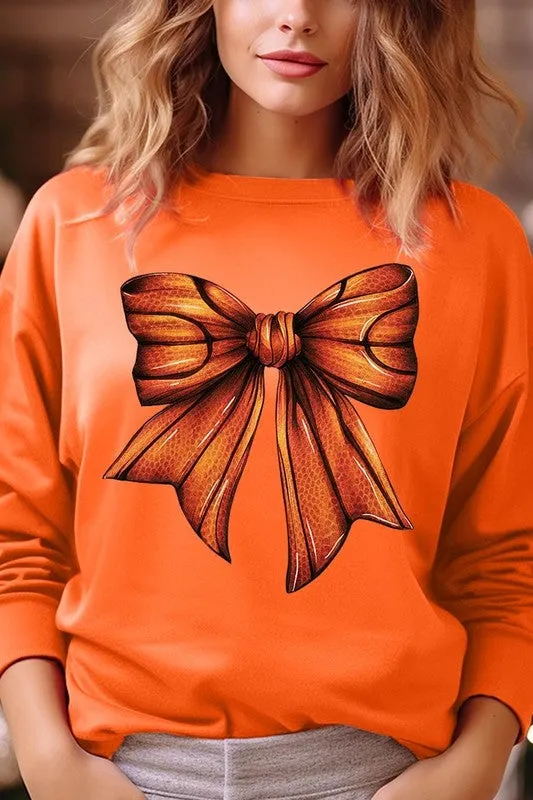 Coquette Basketball Bow Graphic Fleece Sweatshirt