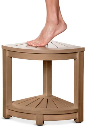 Corner Bench Shower Stool for Shaving Legs Waterproof Brown