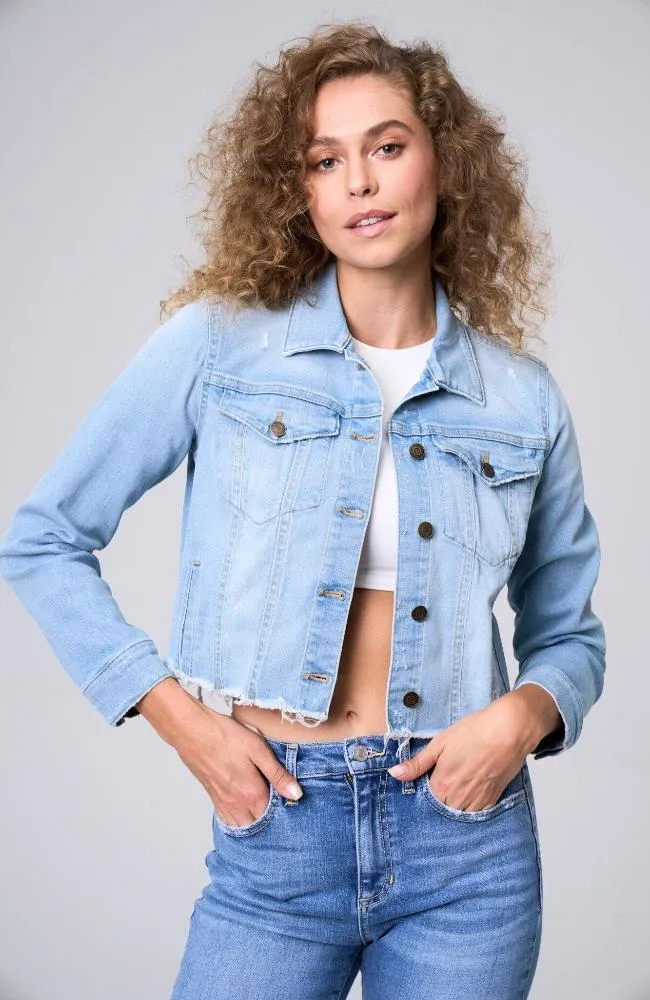 Cropped Stretch Denim Jacket