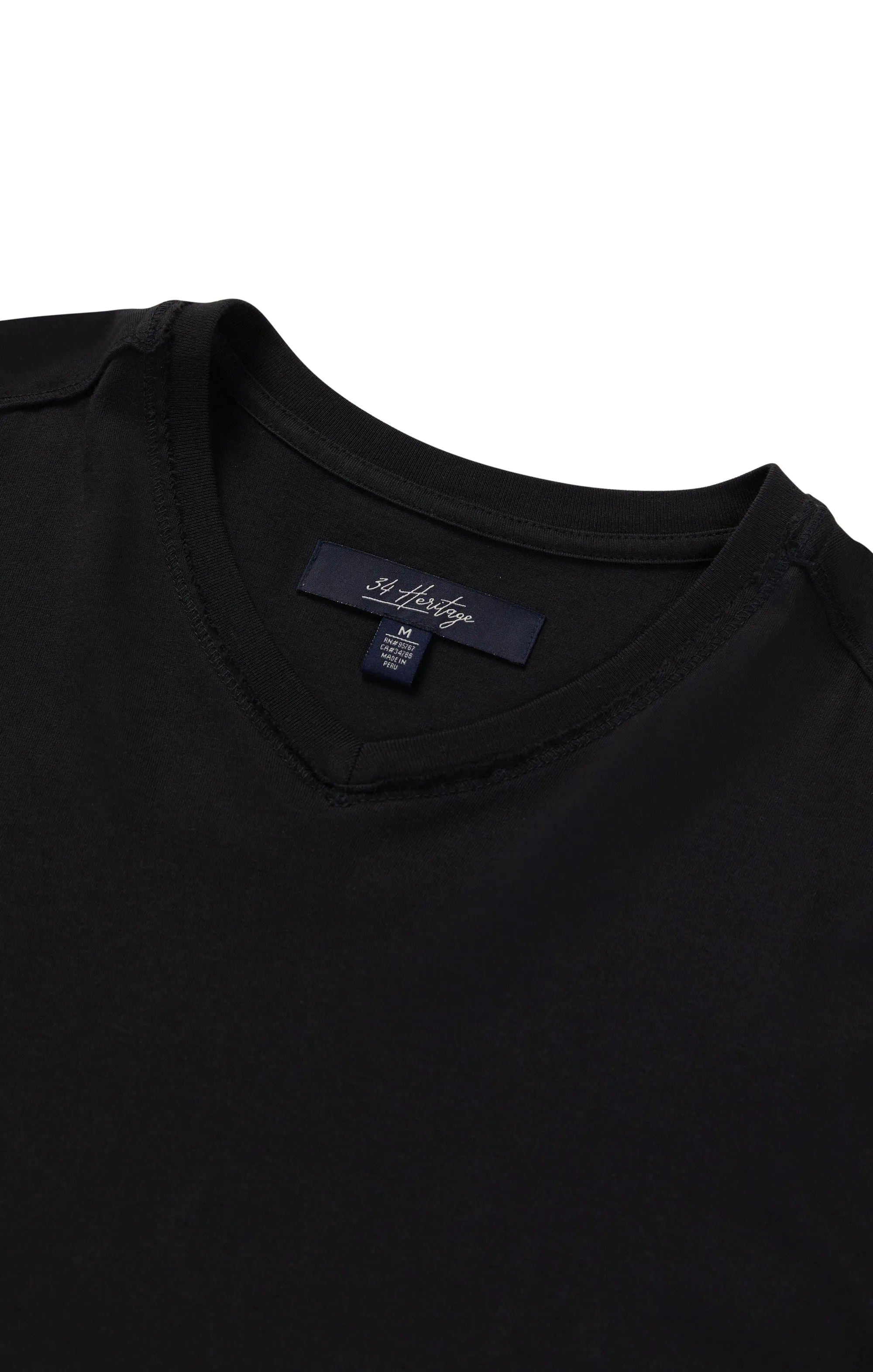 Deconstructed V-Neck T-Shirt in Black