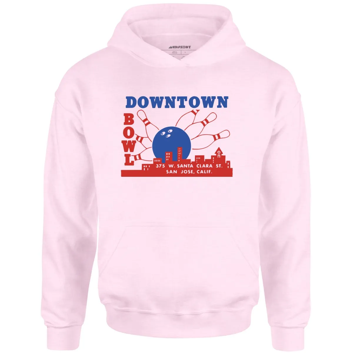 Downtown Bowl - San Jose, CA - Vintage Bowling Alley - Unisex Hoodie