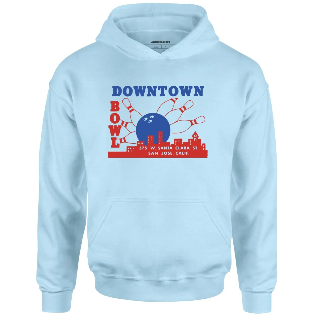 Downtown Bowl - San Jose, CA - Vintage Bowling Alley - Unisex Hoodie