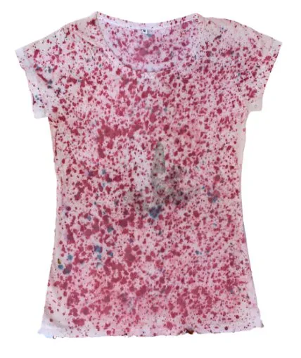 Eco Printed Organic Cotton T-Shirt- Pink Splatter