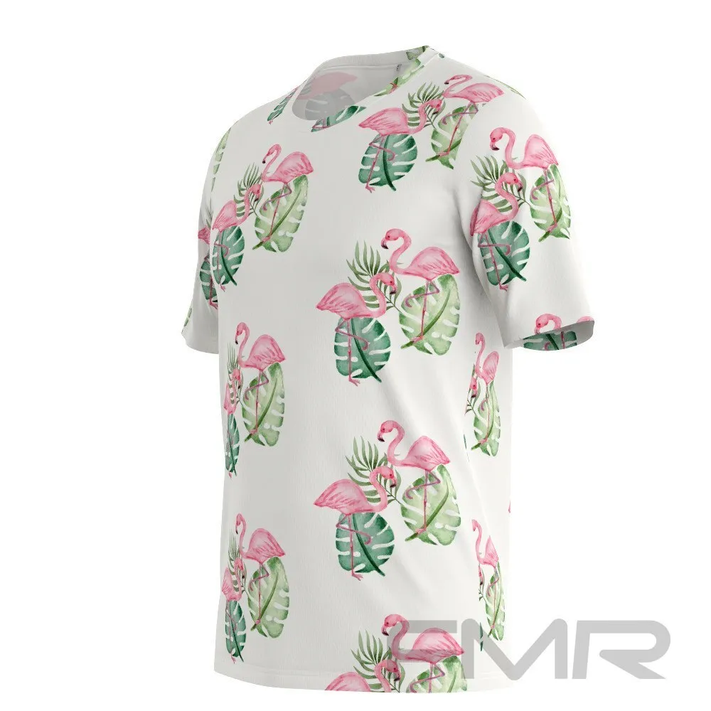 FMR Men's Flamingo Print Short Sleeve Shirt