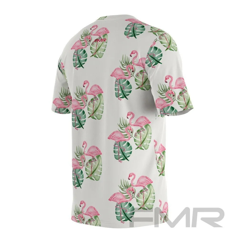 FMR Men's Flamingo Print Short Sleeve Shirt