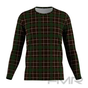 FMR Men's Green Check Technical Long Sleeve Running Shirt