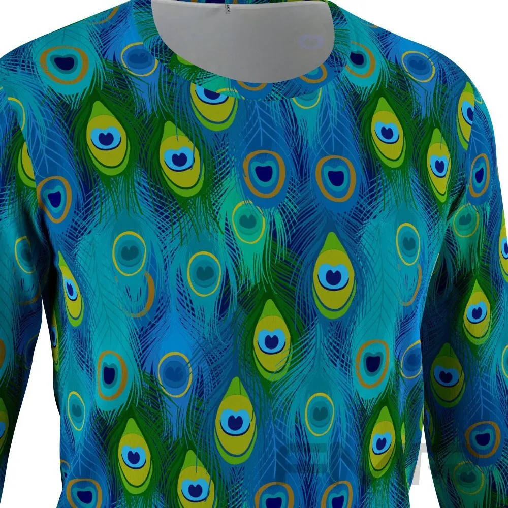 FMR Men's Peacock Print Long Sleeve Shirt