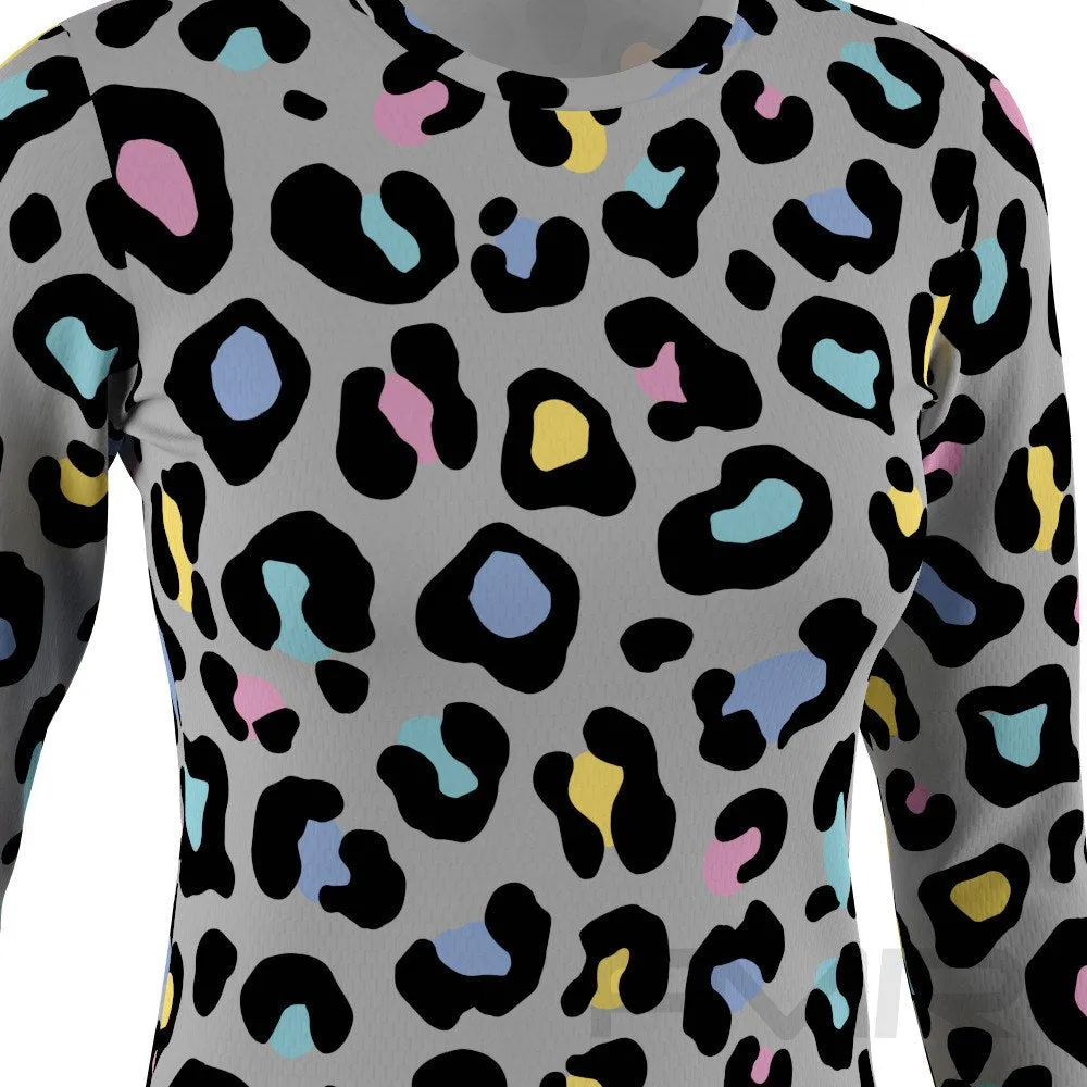 FMR Women's Leopard Print Long Sleeve Running Shirt