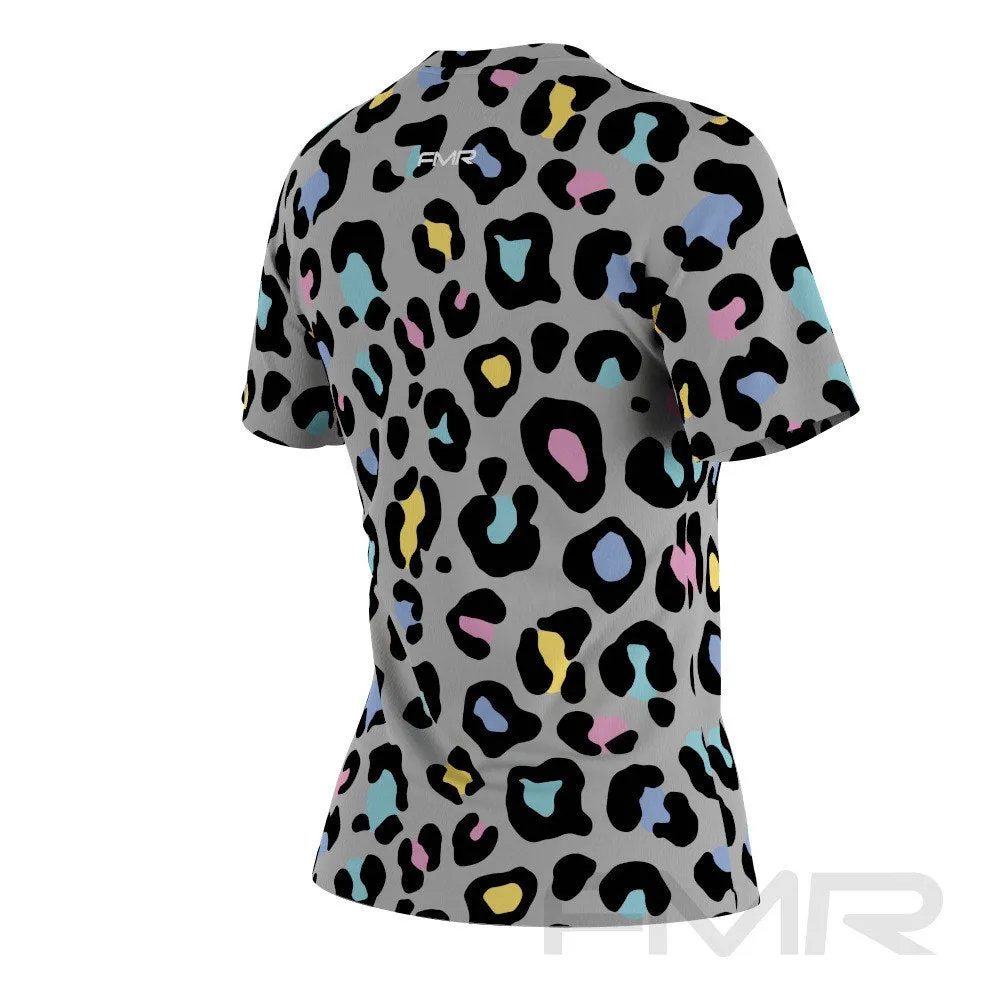 FMR Women's Leopard Print Short Sleeve Running Shirt