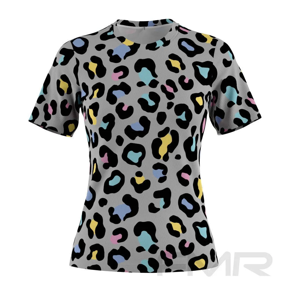 FMR Women's Leopard Print Short Sleeve Running Shirt