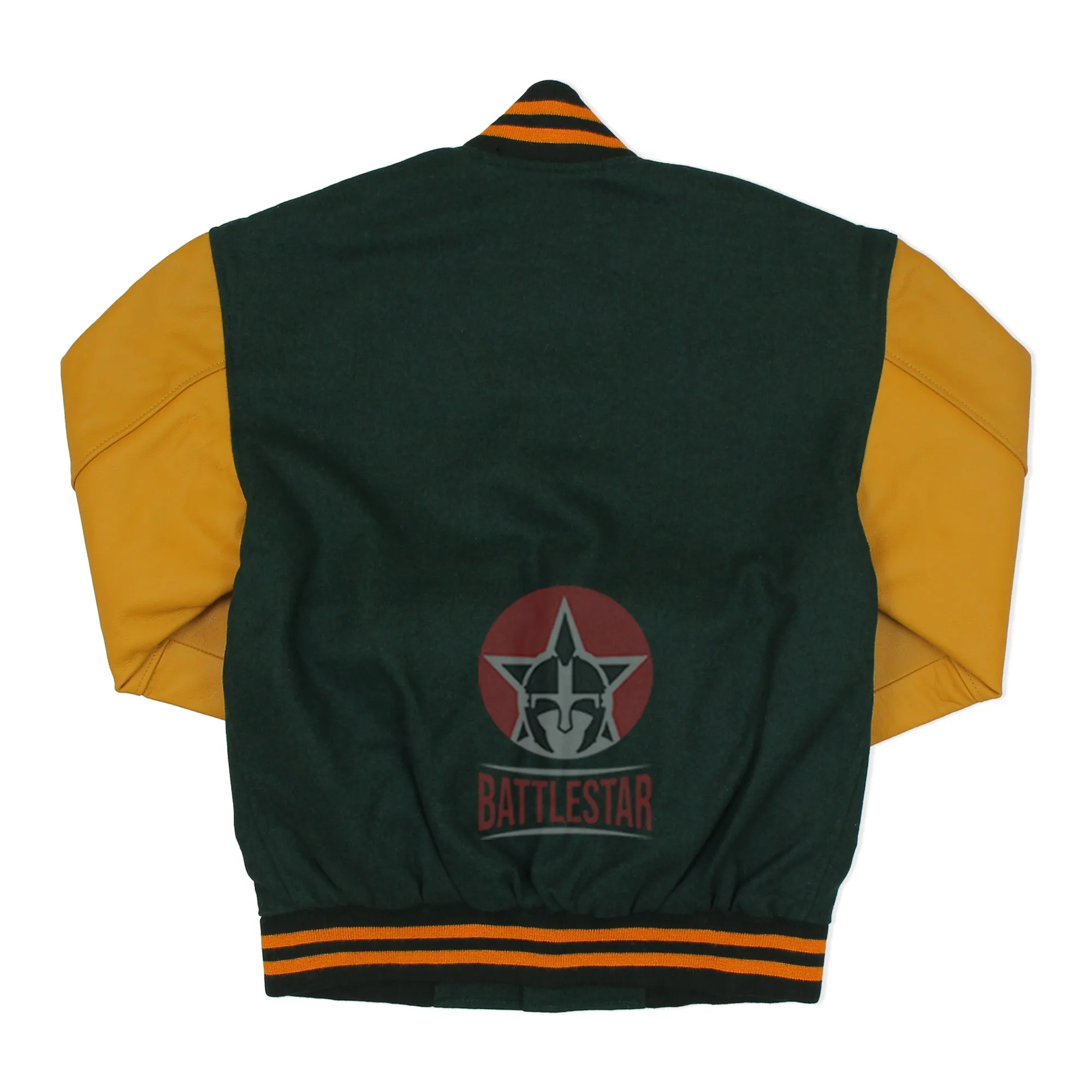 Forest Green Gold Yellow Varsity Baseball Letterman Jacket