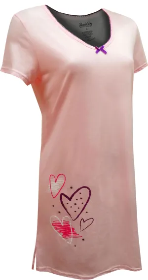 Good Night, Sweetheart Pretty Hearts Pink Night Shirt