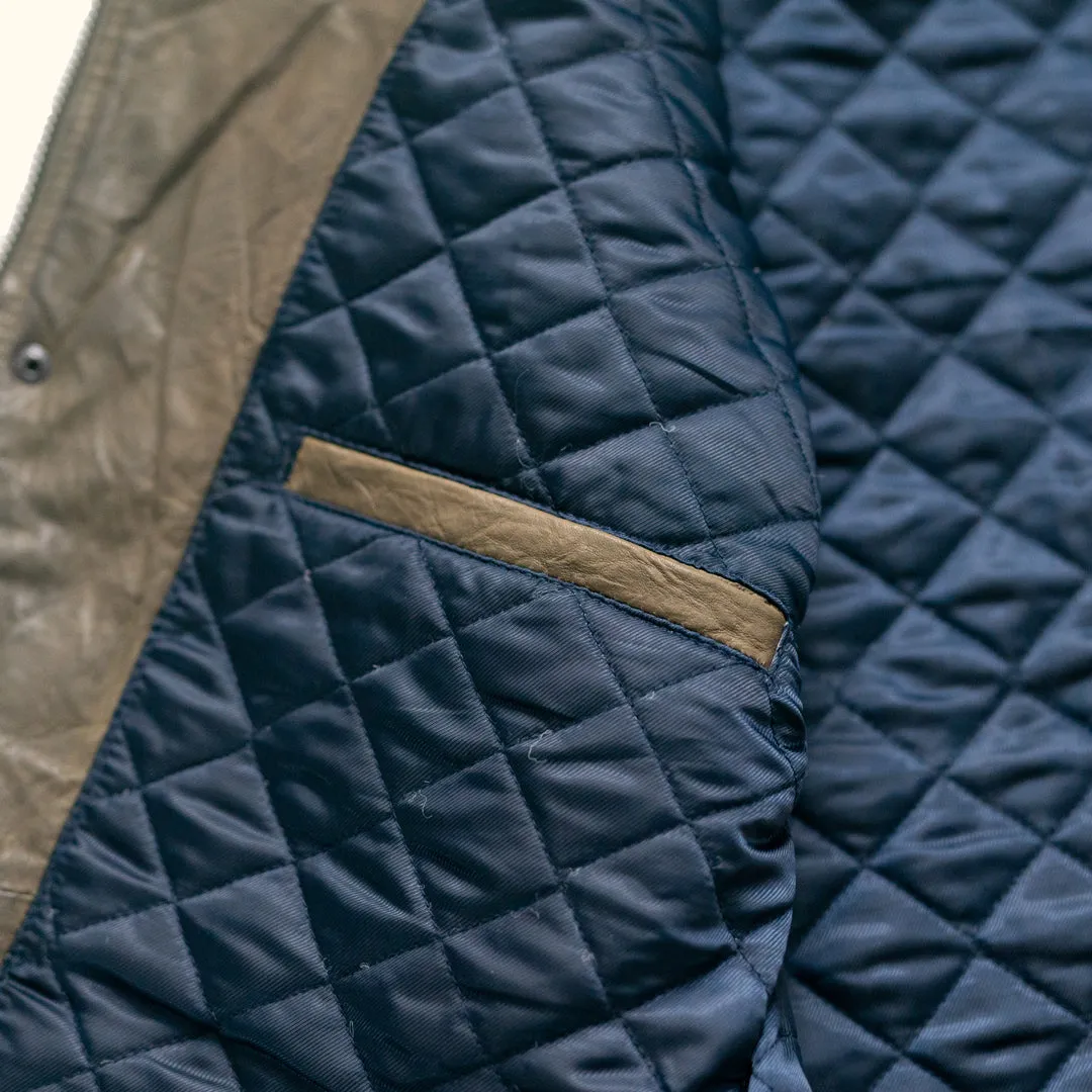 Highlands Quilted Leather Vest | Olive Green