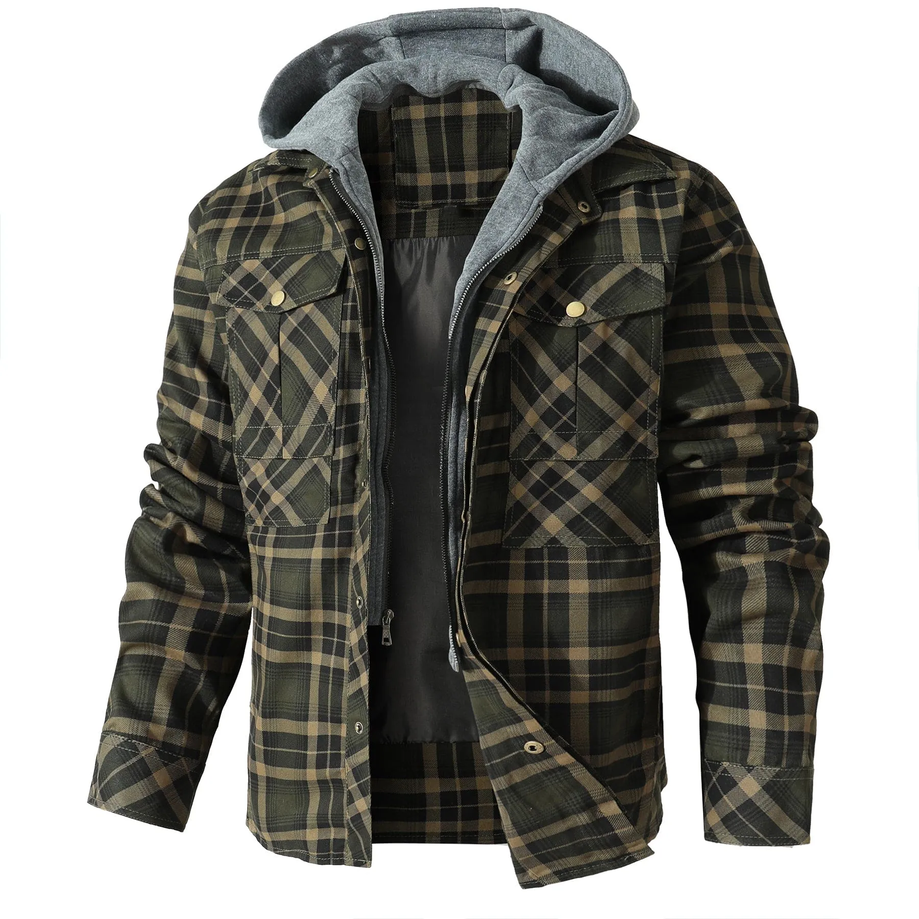 Hooded Flannel Jacket (4 Designs)