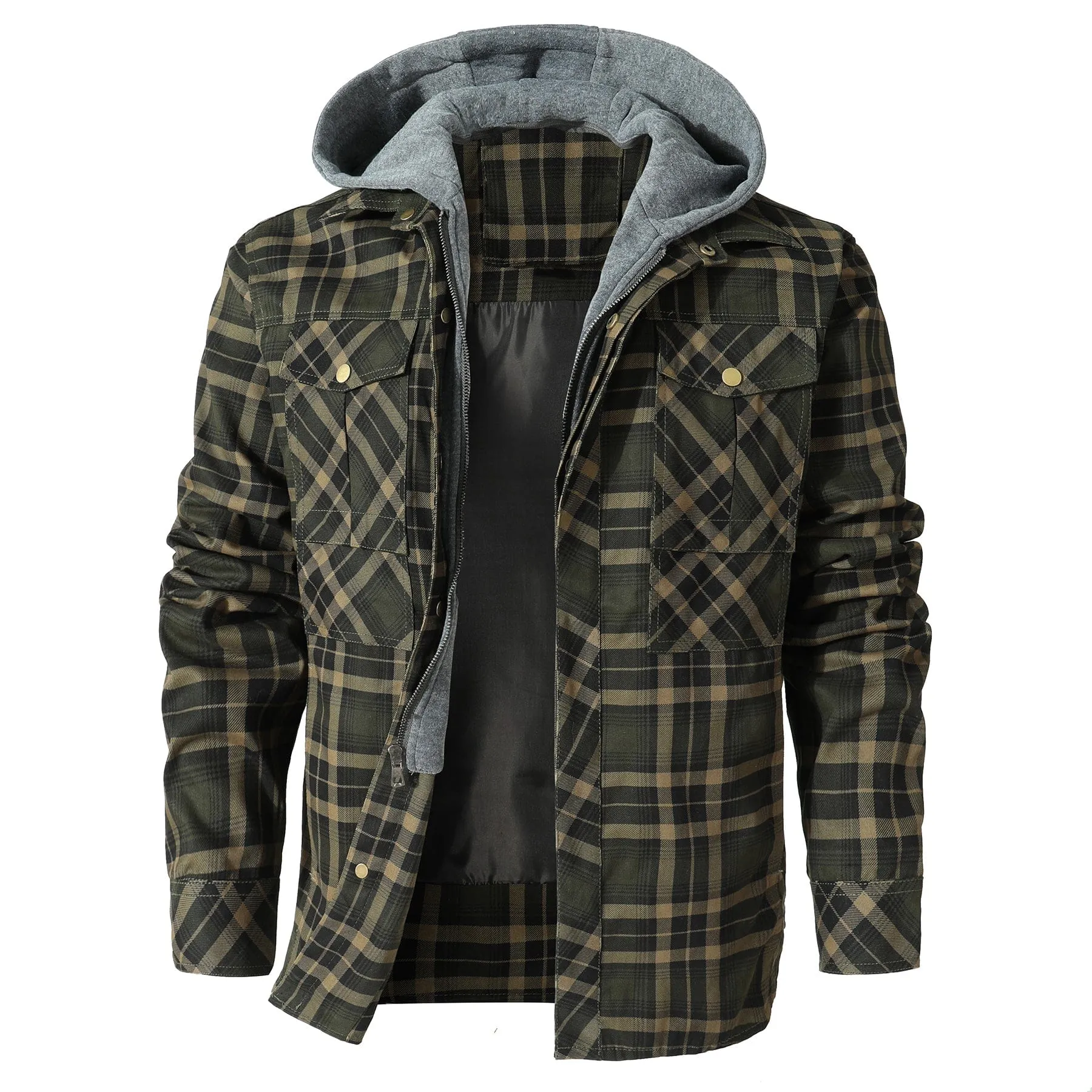 Hooded Flannel Jacket (4 Designs)