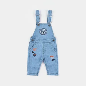 Infant Boys Denim rigid Dungaree Roar-Mid Blue