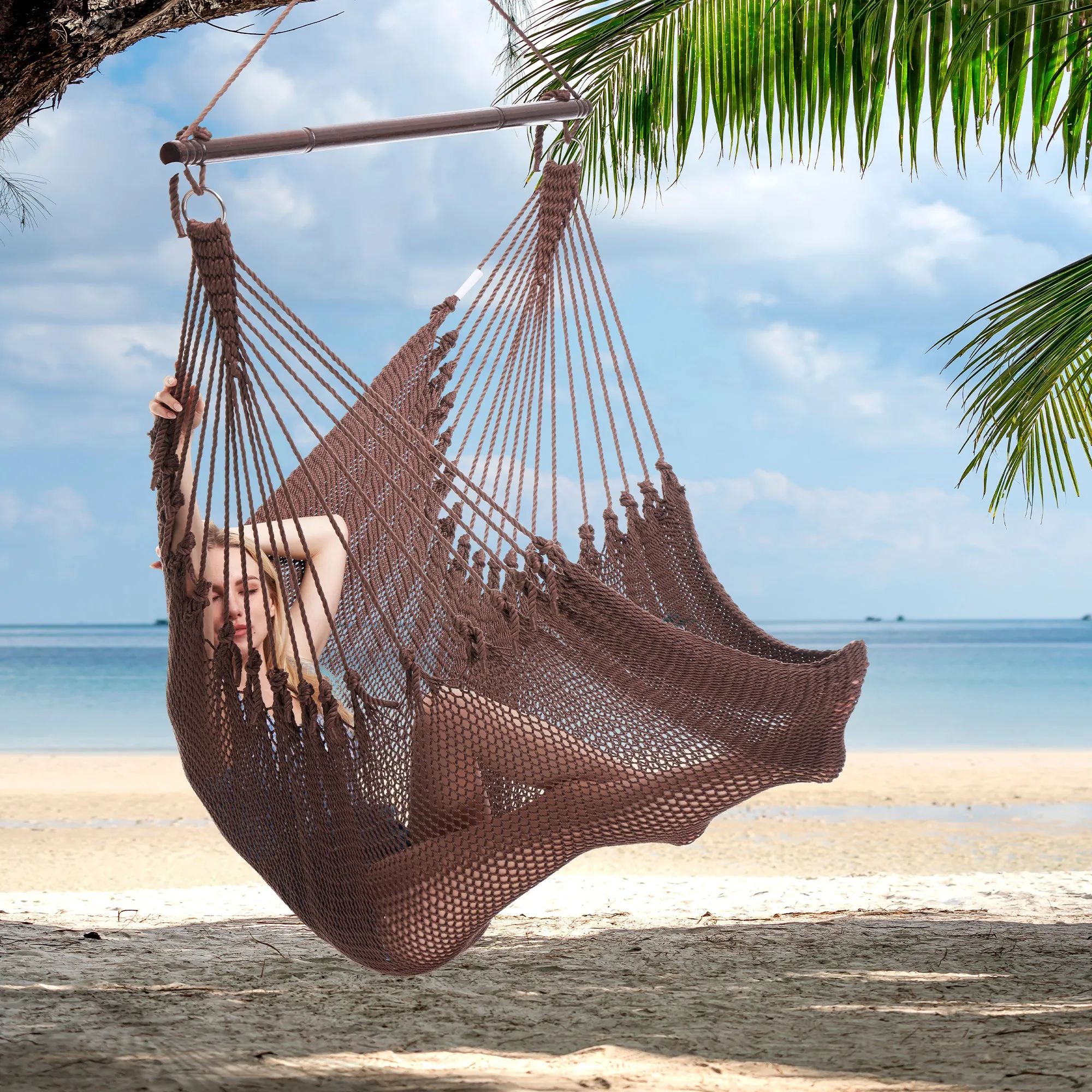 Jumbo Caribbean Hammock Chair - Mocha