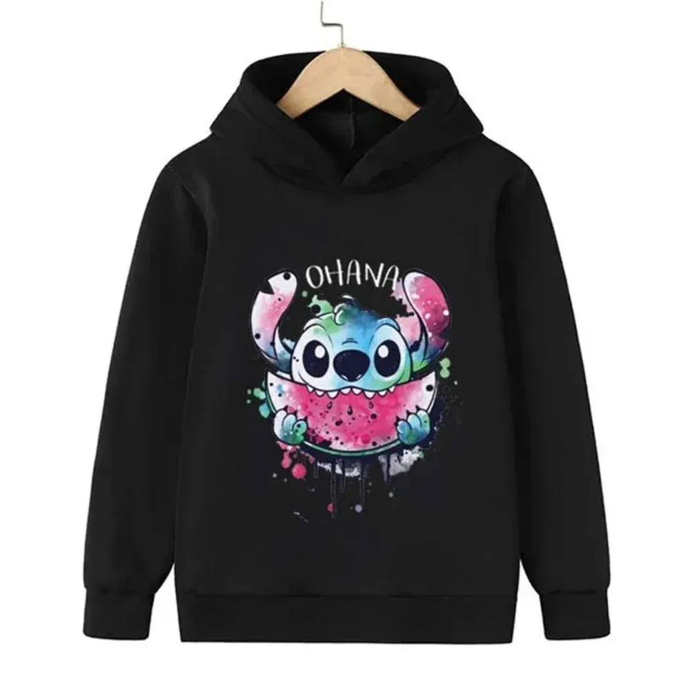 Kawaii Lilo Stitch Hoodie Kids Clothes Girls Clothing Fashion Baby Boys Clothes Autumn Warm Stitch Sweatshirt Children Tops