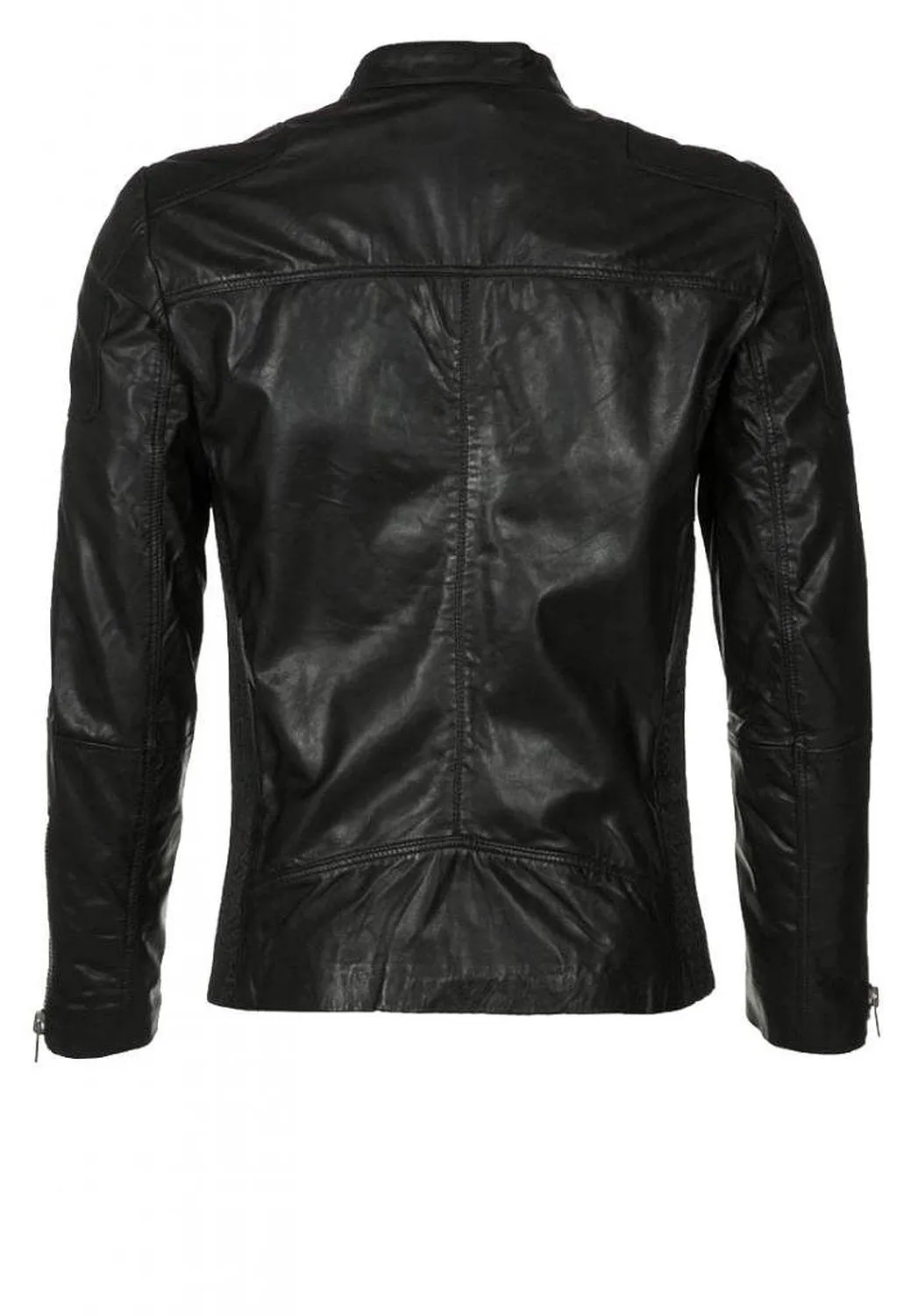 Leather Jackets Hub Mens Genuine Cowhide Leather Jacket (Black, Racer Jacket) - 1501400