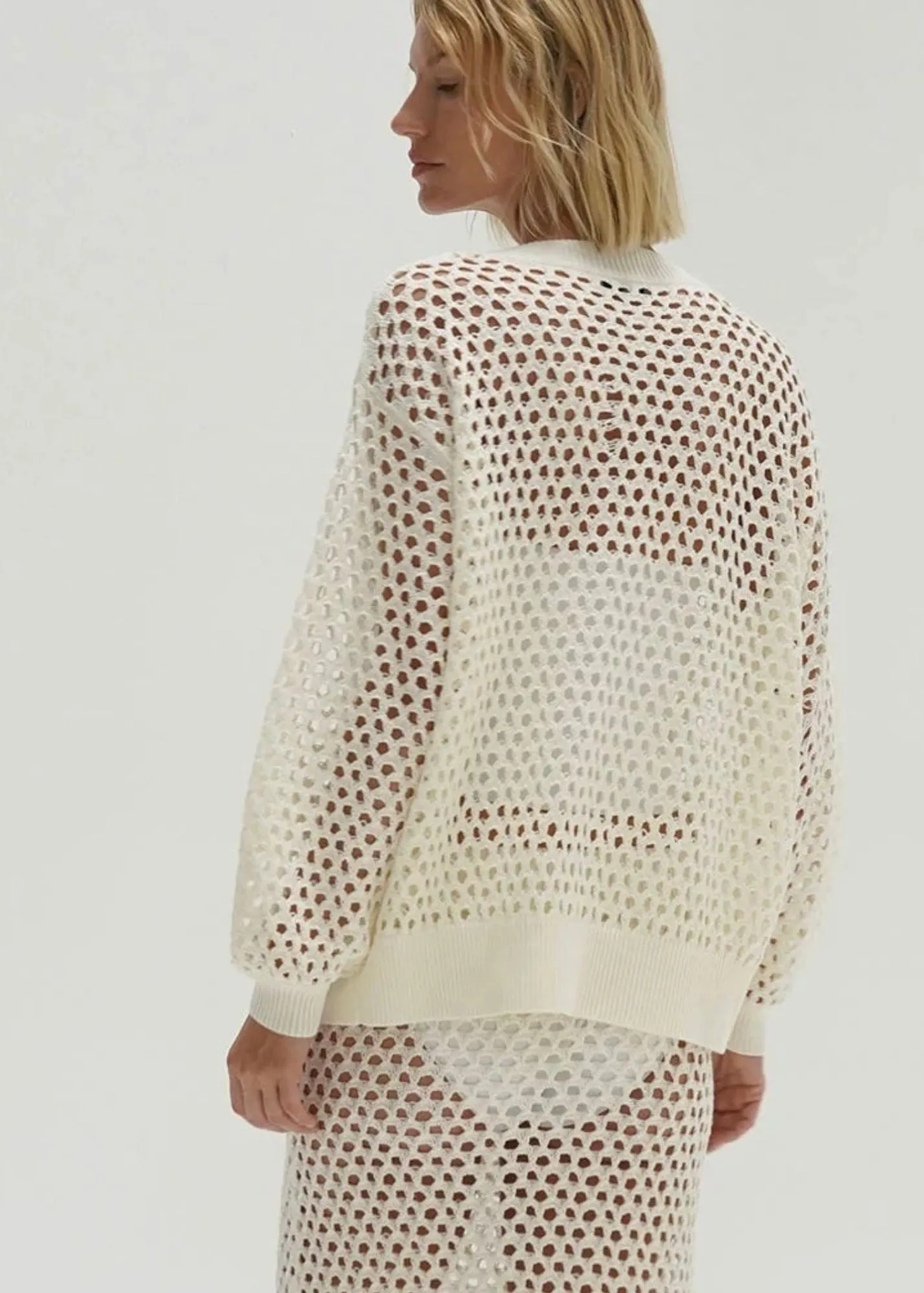 LNA Frankie Open Knit Cardigan