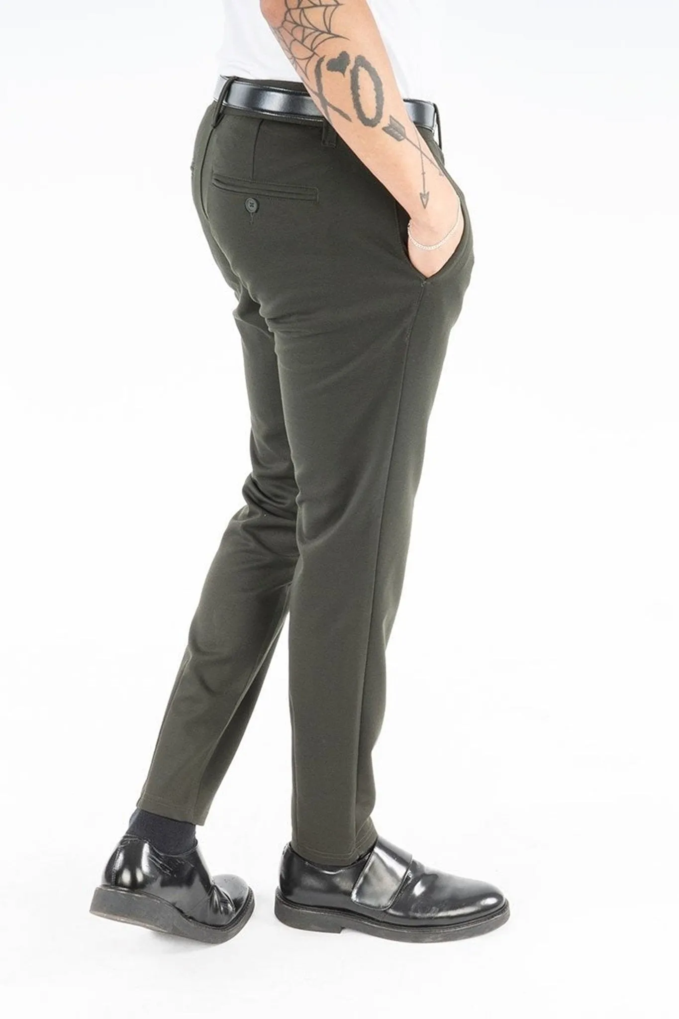 Mark Trousers - Raisin Green (stretch trousers)