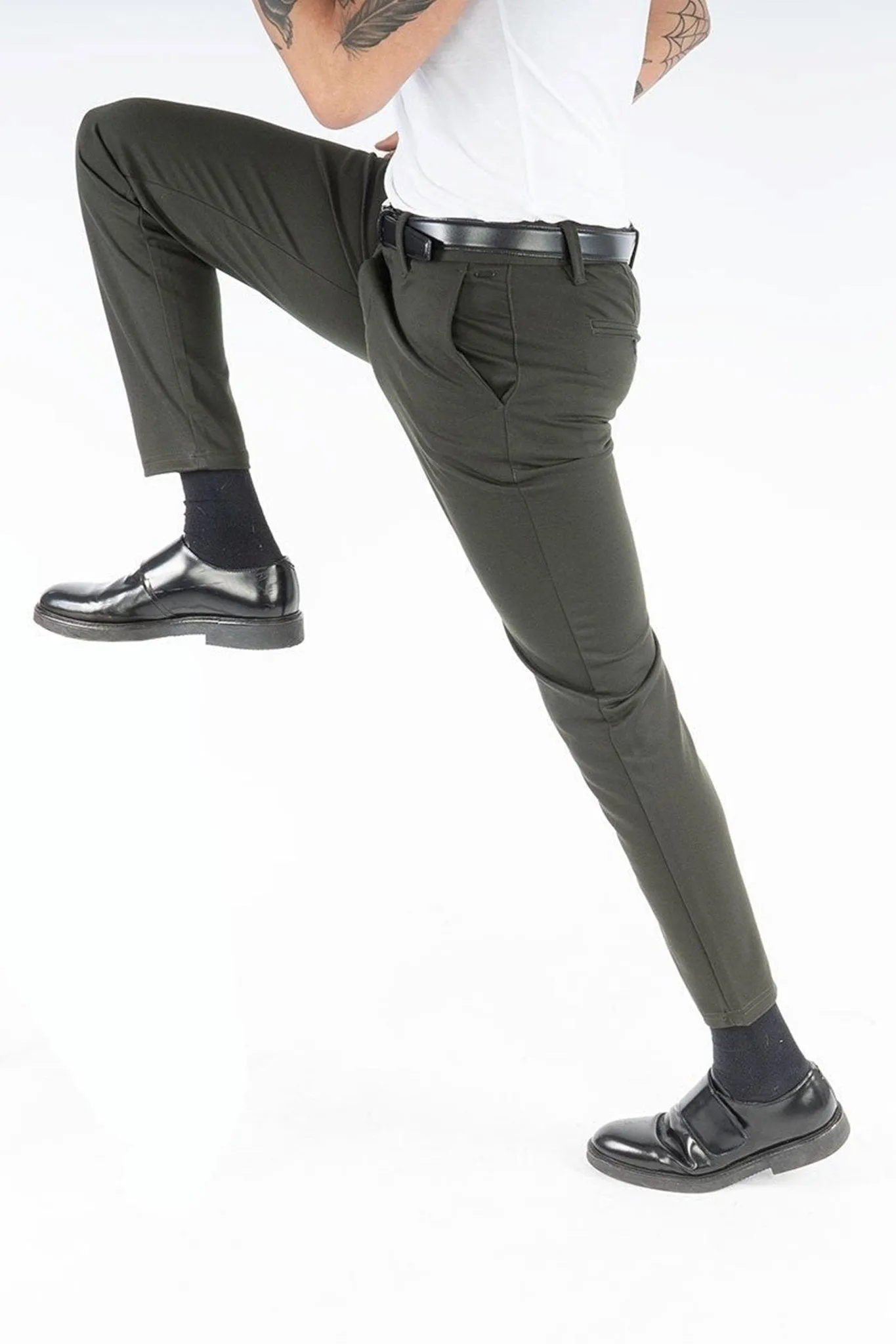 Mark Trousers - Raisin Green (stretch trousers)