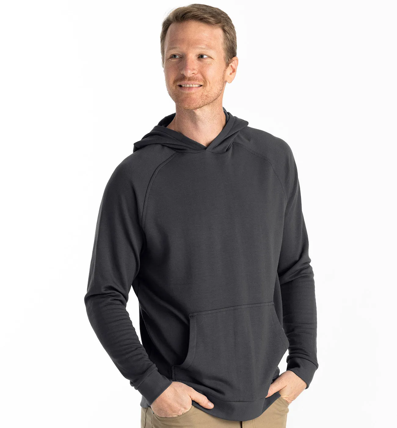 Men's Bamboo Lightweight Fleece Hoodie - Black Sand