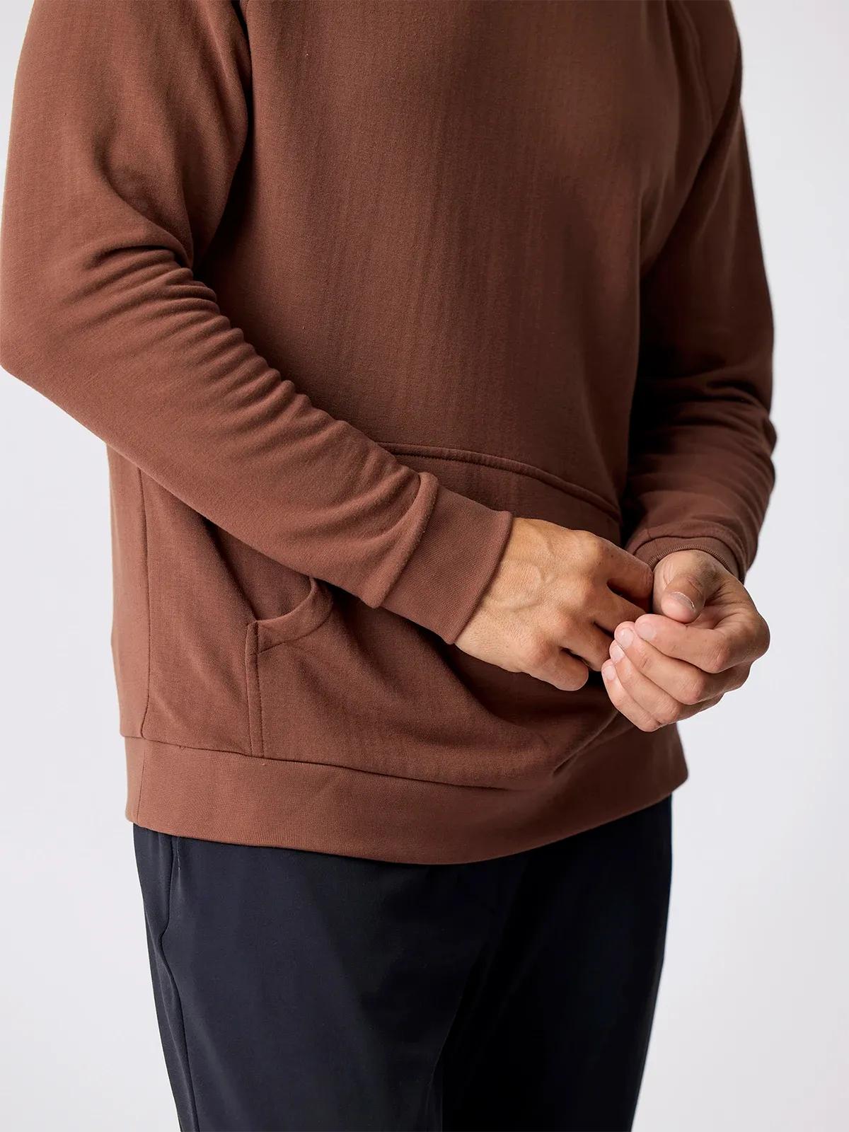 Men's Bamboo Lightweight Fleece Hoodie - Chestnut